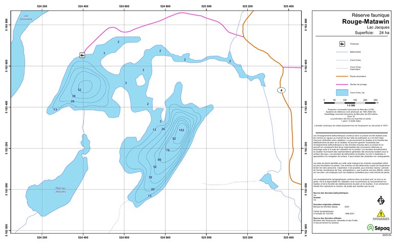 Lac Jacques (Rouge-Matawin) Map by Sepaq | Avenza Maps