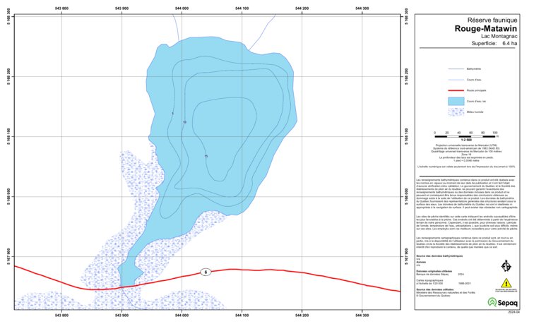 Sepaq Map Lac Montagnac (Rouge-Matawin) Map by Sepaq | Avenza Maps