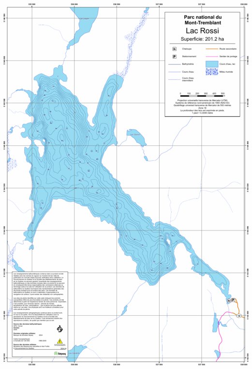 Lac Rossi (MontTremblant) Map by Sepaq Avenza Maps