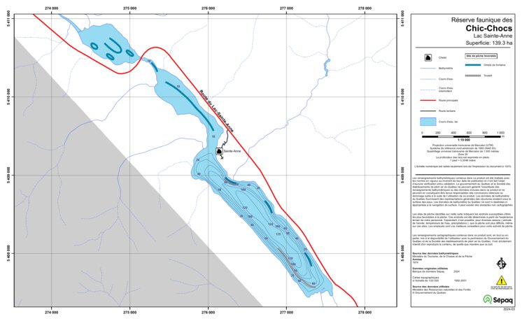Sepaq Map Lac Sainte-Anne (Chic-Chocs) Map by Sepaq | Avenza Maps