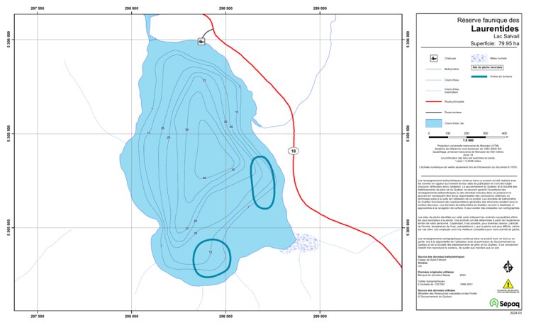 Sepaq Map Lac Salvail (Laurentides) Map by Sepaq | Avenza Maps