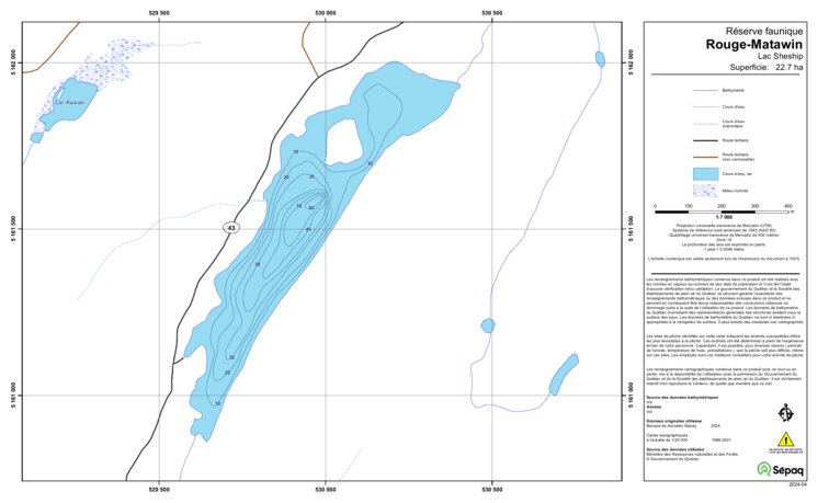 Sepaq Map Lac Sheship (Rouge-Matawin) Map by Sepaq | Avenza Maps