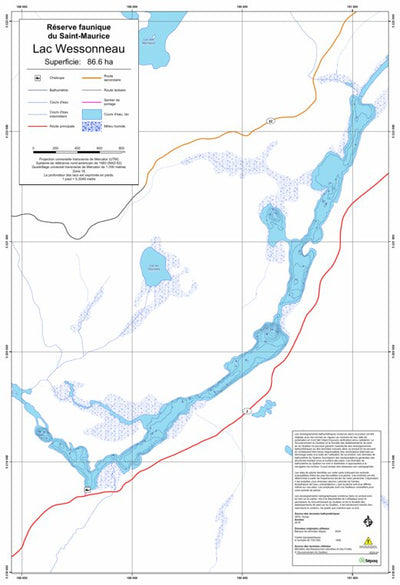 Sépaq Lac Wessonneau (Saint-Maurice) digital map