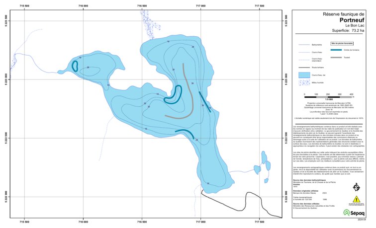 Sepaq Map Le Bon Lac (Portneuf) Map by Sepaq | Avenza Maps