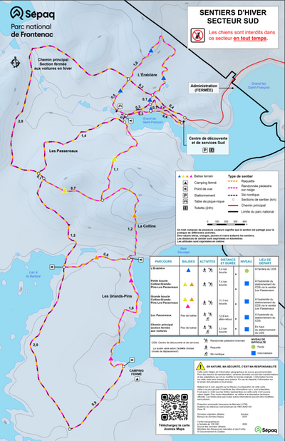 Parc national de Frontenac - Carte des activités hivernales (Secteur Sud) Preview 1