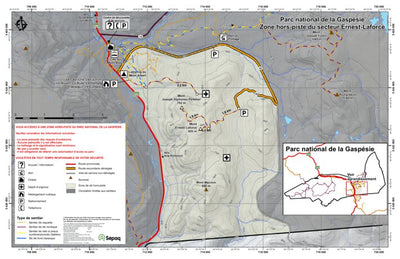 Sépaq Parc national de la Gaspésie - Secteur hors-piste du mont Ernest-Laforce digital map
