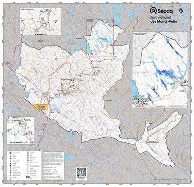 Sépaq Parc national des Monts-Valin : Carte générale digital map