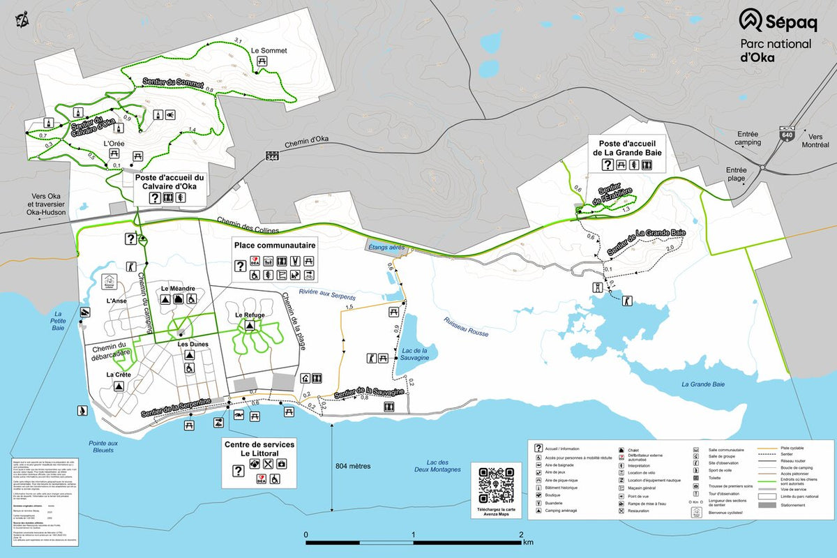 Sepaq Map Parc national d’Oka : Carte générale Map by Sepaq | Avenza Maps