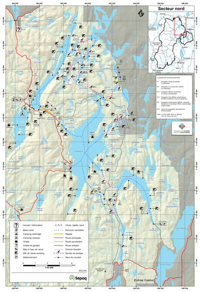 Sépaq Réserve faunique de Papineau-Labelle : Carte de canot-camping (Secteur Nord) digital map