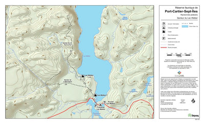 Sépaq Réserve faunique de Port-Cartier - Sept-Îles : Carte des sentiers de randonnée du Lac-Walker digital map