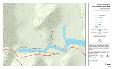 Sépaq Réserve faunique de Port-Cartier - Sept-Îles : Carte du sentier de randonnée de la Chute-MacDonald digital map