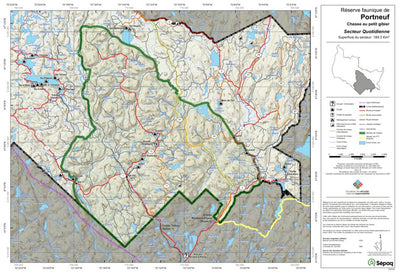 Sépaq Réserve faunique de Portneuf : Carte de chasse au petit gibier (Quotidienne) digital map