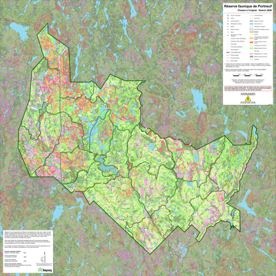 Réserve faunique de Portneuf : Carte générale de chasse à l'orignal 2026 Preview 1