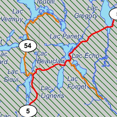 Sépaq Réserve faunique des Laurentides : Carte de chasse au petit gibier (Croche) digital map