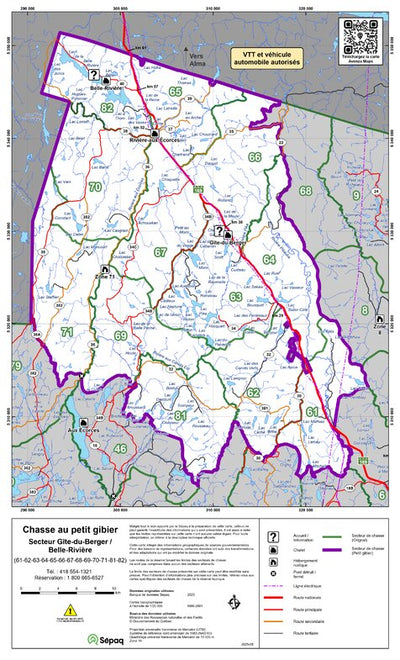 Réserve faunique des Laurentides : Carte de chasse au petit gibier (Gîte-du-Berger / Belle-Rivière) Preview 1