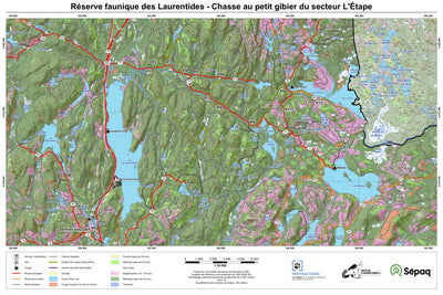 Sépaq Réserve faunique des Laurentides : Parcours de chasse au petit gibier L'Étape digital map