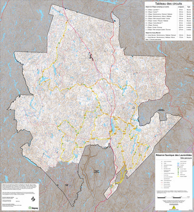 Sépaq Réserve faunique des Laurentides : Parcours de vélo digital map