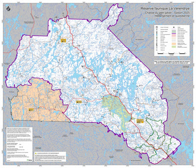 Réserve faunique La Vérendrye : Carte générale de chasse au petit gibier 2025 Preview 1