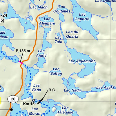 Sépaq Réserve faunique La Vérendrye : Parcours de canot-camping Portage-Larouche No.34 digital map