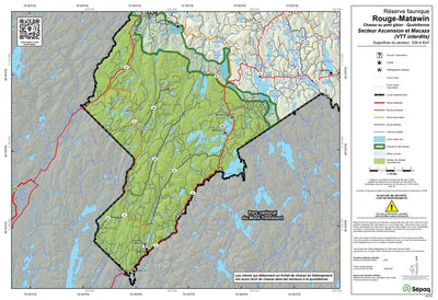 Réserve faunique Rouge-Matawin : Carte de chasse au petit gibier (Ascension et Macaza) Preview 1
