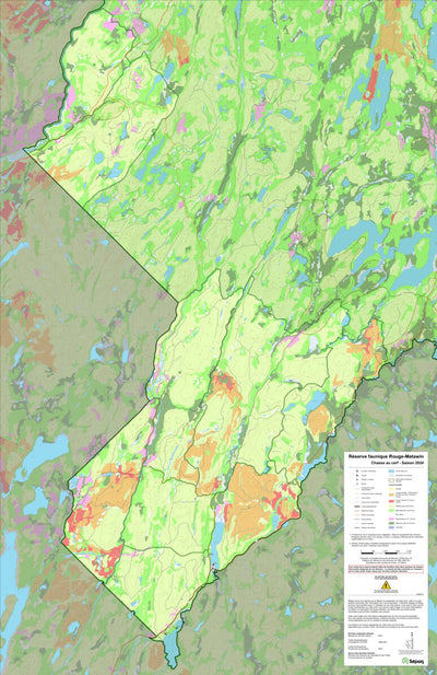 Sépaq Réserve faunique Rouge-Matawin : Carte générale de chasse au cerf 2024 digital map