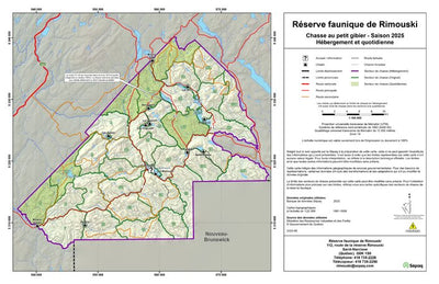 Réserve faunique de Rimouski : Carte générale de chasse au petit gibier 2025 Preview 1