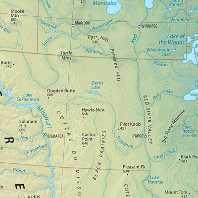 ShadedRelief.com Physical Features of North America - Elevations in Meters digital map