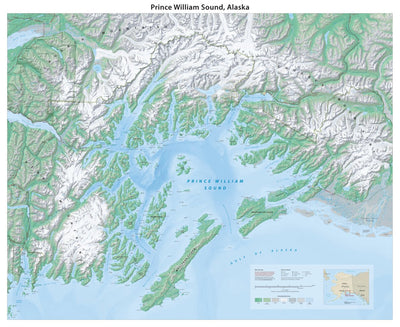 ShadedRelief.com Prince William Sound, Alaska digital map