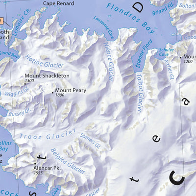 ShadedRelief.com South Shetland Islands and the Northern Antarctic Peninsula digital map