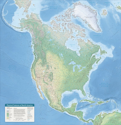Physical Features of North America - Elevations in Meters Preview 1
