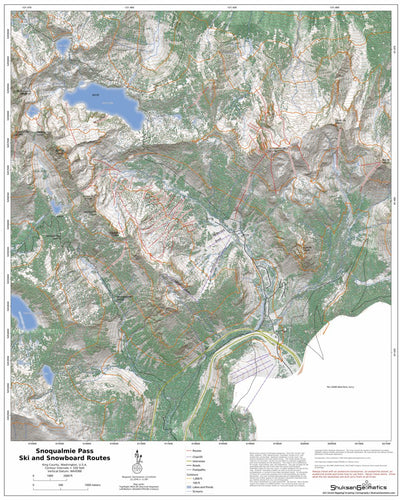 Shuksan Geomatics Snoqualmie Backcountry Ski/Board Routes digital map