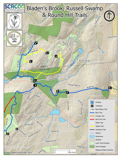 Bladen's Brook, Russell Swamp & Round Hill Trails - Woodbridge, CT Preview 1