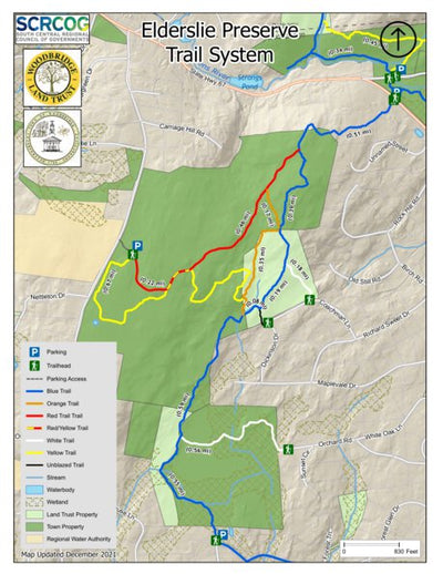 South Central Regional Council of Governments Elderslie Preserve Trail System - Woodbridge, CT digital map