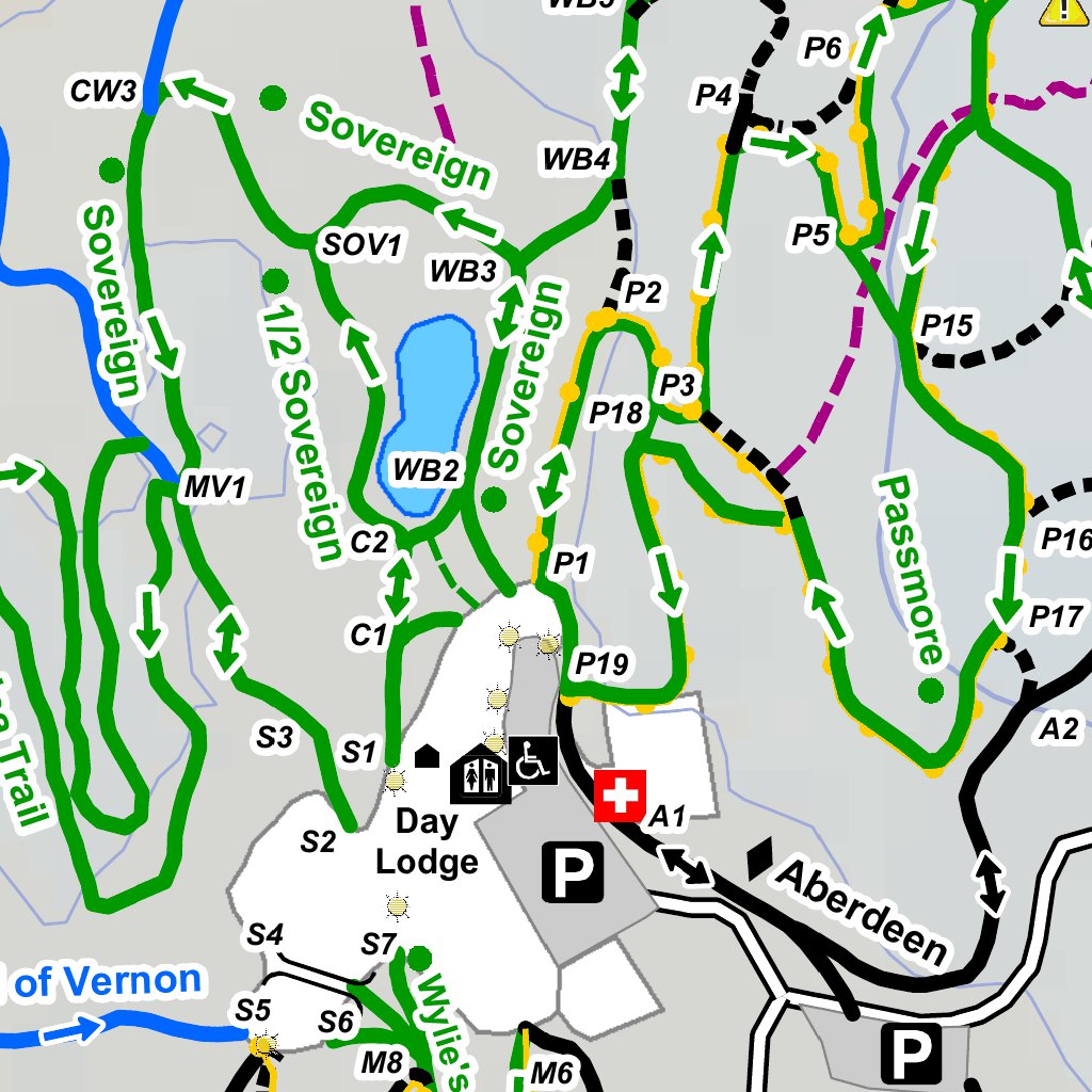 Snowshoe Trails Sovereign Lake Trail Map Sovereign Lake XC Ski