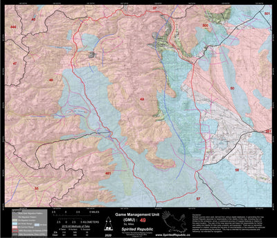 Spirited Republic 2020 Colorado Big Game Elk/Deer Topo Hunt Habitat Range GMU 49 digital map