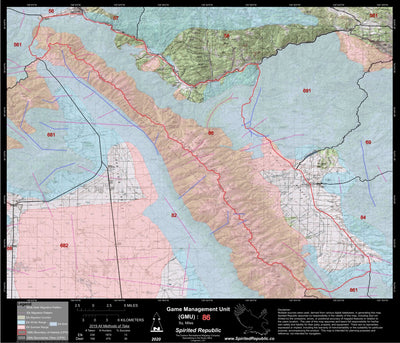 Spirited Republic 2020 Colorado Big Game Elk/Deer Topo Hunt Habitat Range GMU 86 digital map