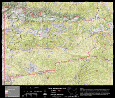 Spirited Republic 2020 Colorado Big Game Elk/Deer Topo Hunt Public Lands GMU 10 digital map
