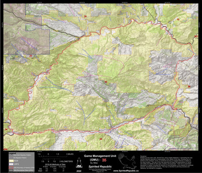 Spirited Republic 2020 Colorado Big Game Elk/Deer Topo Hunt Public Lands GMU 35 digital map