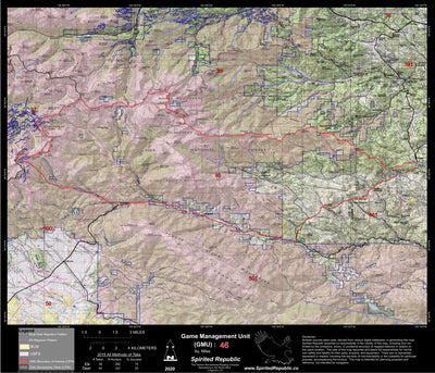 Spirited Republic 2020 Colorado Big Game Elk/Deer Topo Hunt Public Lands GMU 46 digital map