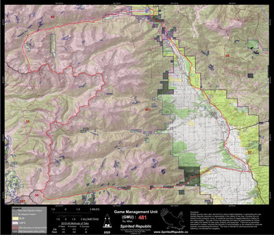 Spirited Republic 2020 Colorado Big Game Elk/Deer Topo Hunt Public Lands GMU 481 digital map