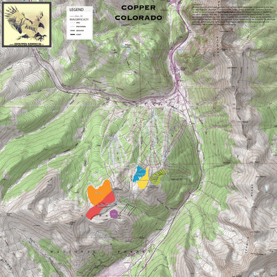 Spirited Republic 2020 Copper Ski Area Trails on Topographic Map digital map