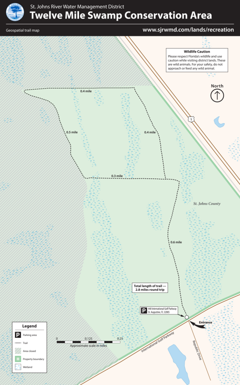 Twelve-Mile Swamp Conservation Area Trails Map by St. Johns River Water ...