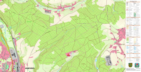 Staatsbetrieb Geobasisinformation und Vermessung Sachsen Adorf/Vogtl., Adorf/Vogtl., Stadt (1:10,000 scale) digital map