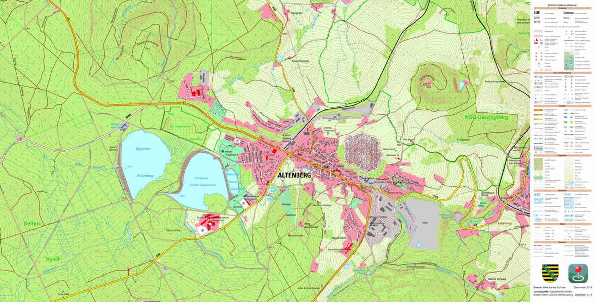 Altenberg, Altenberg, Stadt (1:10,000 scale) Map by Staatsbetrieb ...