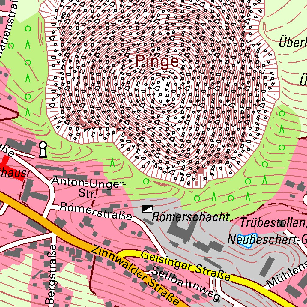 Altenberg, Altenberg, Stadt (1:10,000 scale) Map by Staatsbetrieb ...
