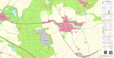 Staatsbetrieb Geobasisinformation und Vermessung Sachsen Altenhain, Trebsen/Mulde, Stadt (1:10,000 scale) digital map