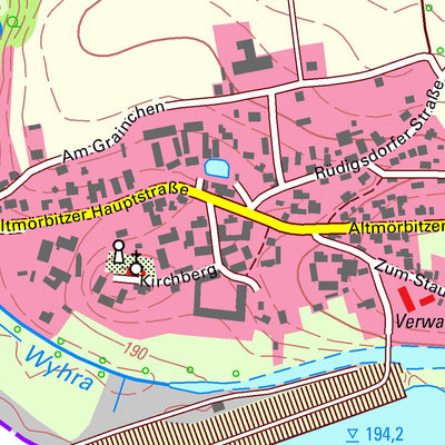 Staatsbetrieb Geobasisinformation und Vermessung Sachsen Altmörbitz, Frohburg, Stadt (1:10,000 scale) digital map