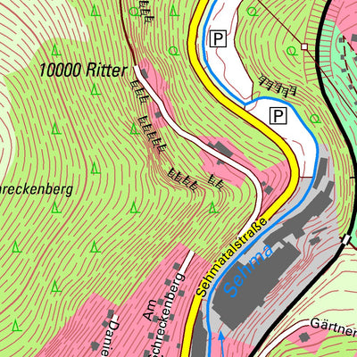 Staatsbetrieb Geobasisinformation und Vermessung Sachsen Annaberg, Annaberg-Buchholz, Stadt (1:10,000 scale) digital map