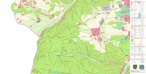 Staatsbetrieb Geobasisinformation und Vermessung Sachsen Arnsgrün, Adorf/Vogtl., Stadt (1:10,000 scale) digital map