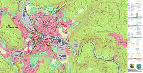 Staatsbetrieb Geobasisinformation und Vermessung Sachsen Aue, Aue-Bad Schlema, Stadt (1:10,000 scale) digital map